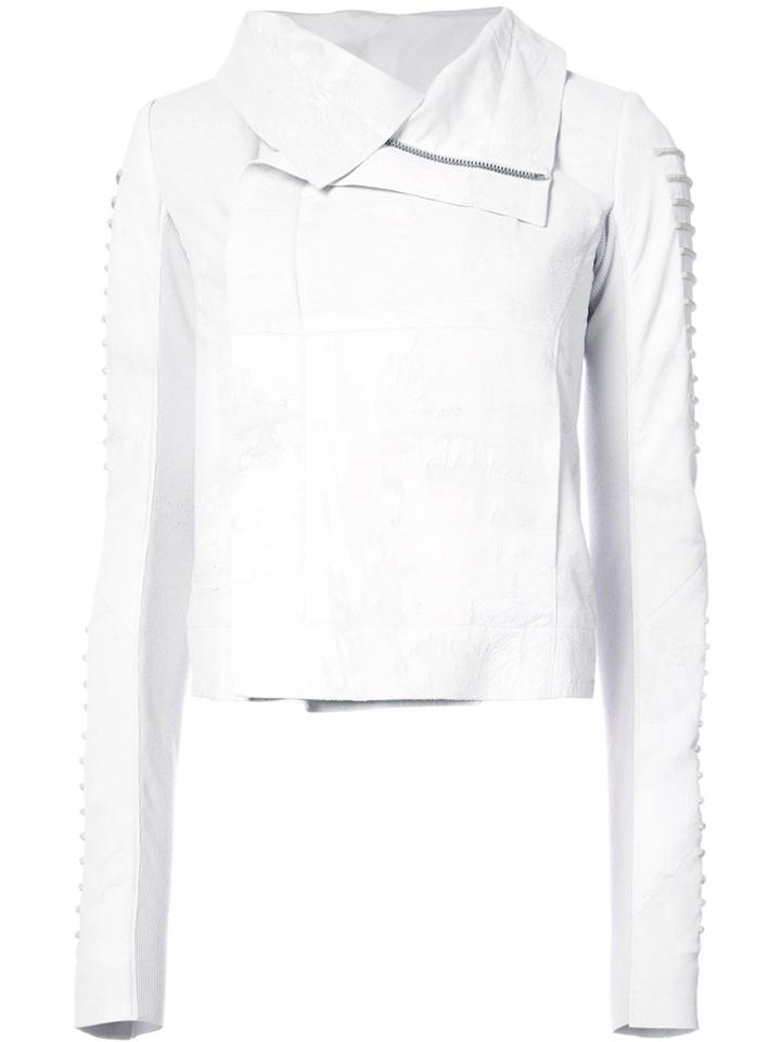 Rick Owens Double-breasted Open Collar Jacket - White