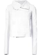 Rick Owens Double-breasted Open Collar Jacket - White