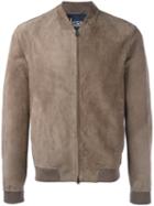 Herno Zipped Bomber Jacket, Men's, Size: 50, Nude/neutrals, Cotton/goat Skin/modal/elastodiene