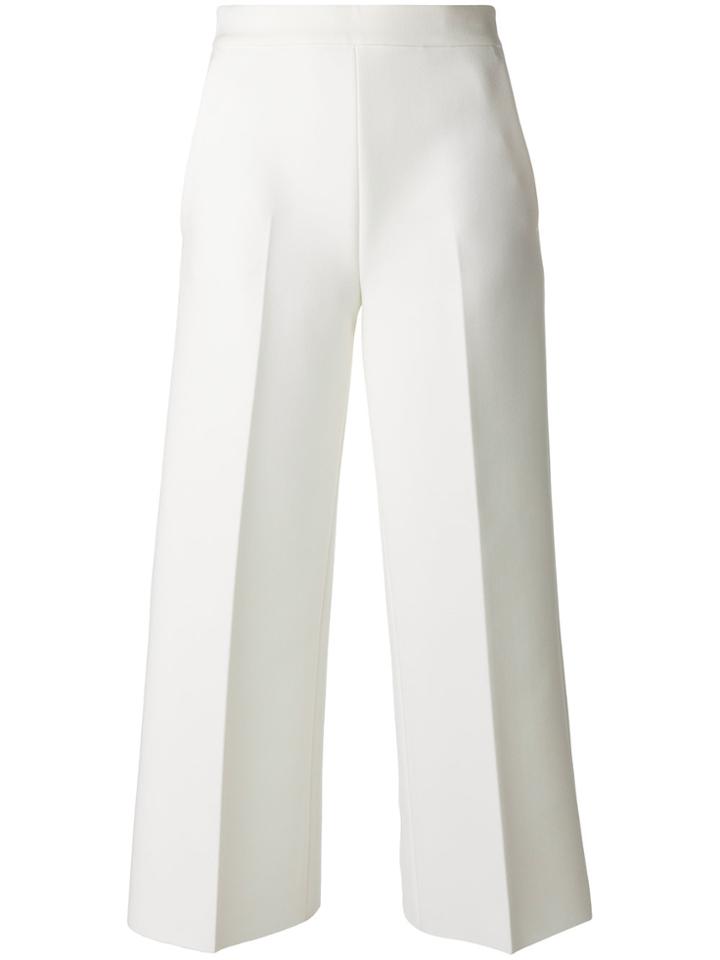 Msgm High-waisted Cropped Trousers - White
