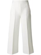 Msgm High-waisted Cropped Trousers - White