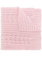 N.peal Wide Cable Scarf - Pink