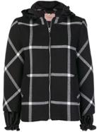 Twin-set Checked Hooded Jacket - Black