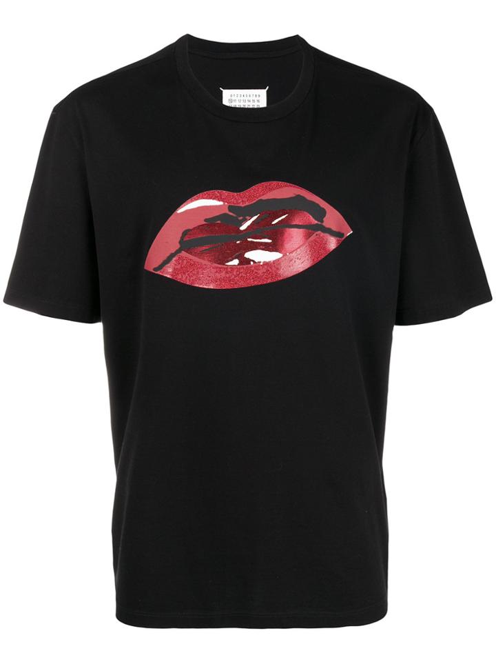 Maison Margiela Lip Print Short-sleeve T-shirt - Black