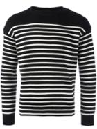 Saint Laurent Classic Marinière Knitted Sweater, Men's, Size: Xs, Black, Cotton/wool