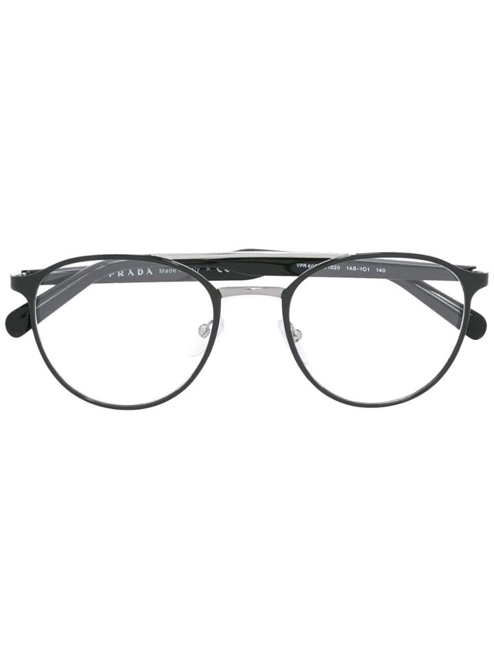 Prada Eyewear Round Frame Glasses - Black