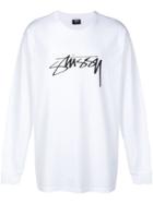 Stussy Logo Longsleeved T-shirt - White