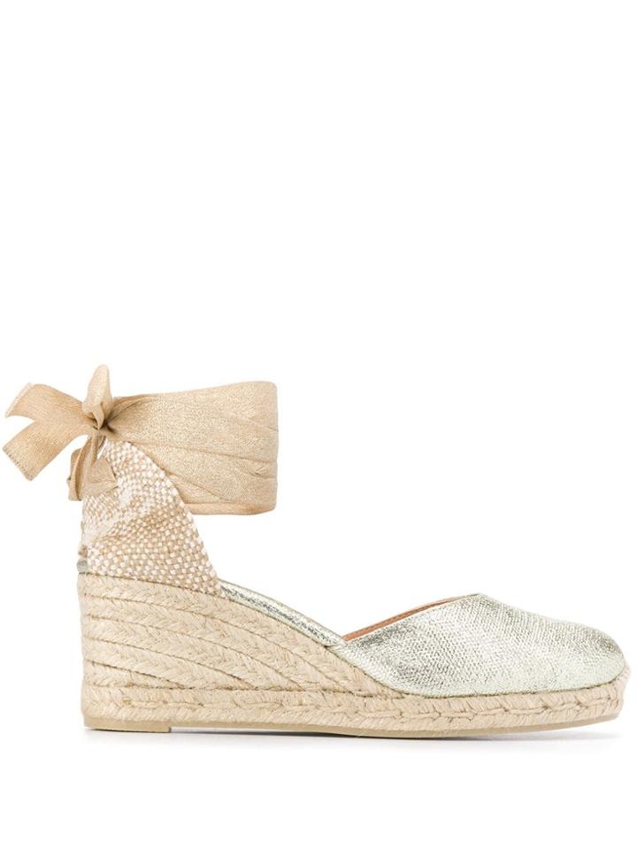 Castañer Carina Wedge Espadrille Sandals - Gold