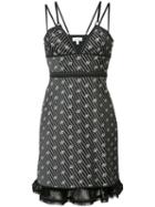 Carven Diagonal Stripe Strappy Dress, Women's, Size: 36, Black, Polyester
