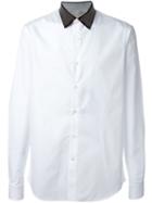Alexander Mcqueen Studded Collar Shirt, Men's, Size: 46, White, Cotton/silk