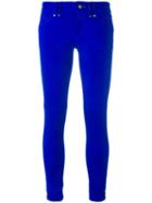 Plein Sud - Skinny Trousers - Women - Suede - 42, Blue, Suede