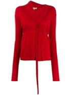 Romeo Gigli Pre-owned 1990s Strapped Detail Cardigan - Red