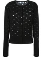 Sonia By Sonia Rykiel Perforated Ribbed Sleeve And Waist Button Down Cardigan