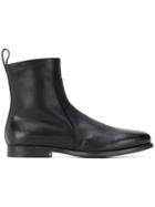 Santoni Leather Ankle Boots - Black