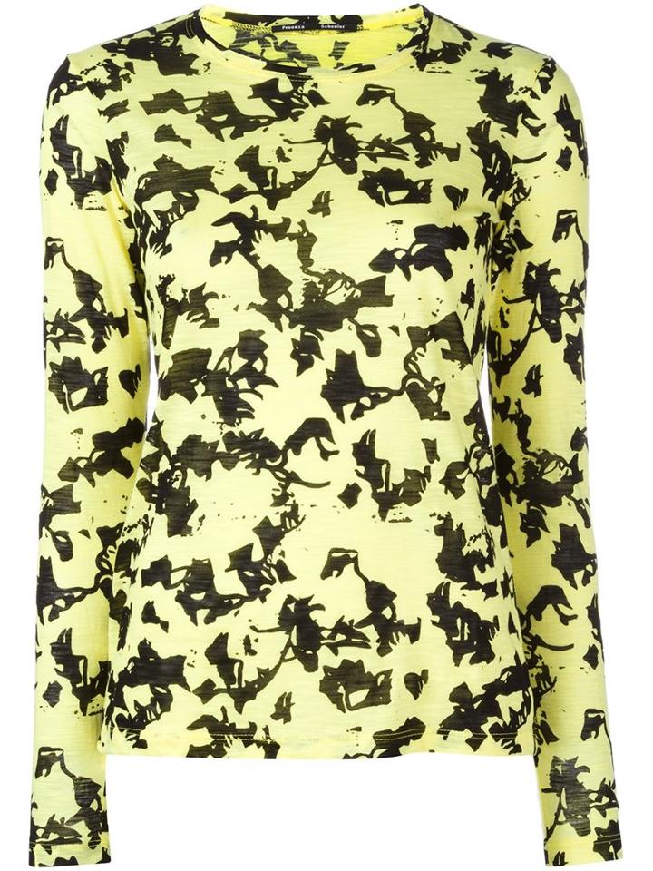 Proenza Schouler Abstract Print T-shirt, Women's, Size: Small, Yellow/orange, Cotton