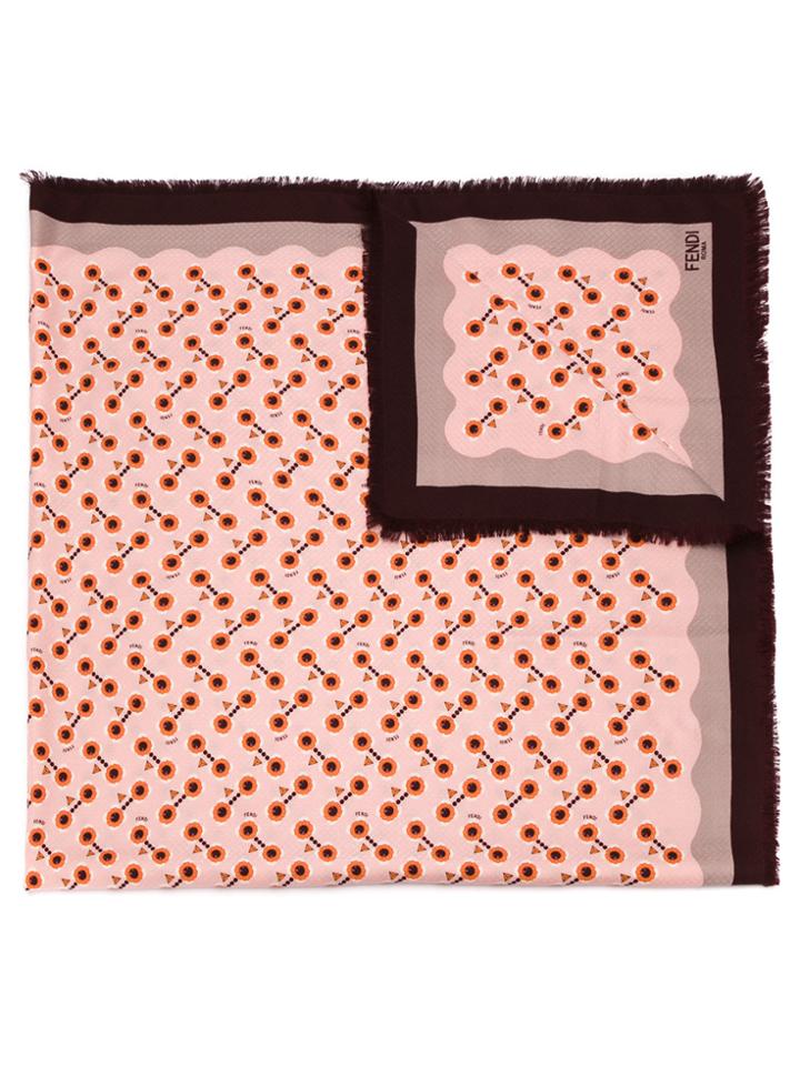 Fendi Flowers Shawl - Pink & Purple