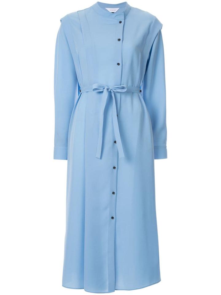 Le Ciel Bleu Long-sleeve Shirt Dress - Blue