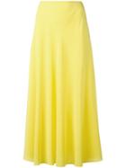 Cédric Charlier A-line Midi Skirt, Women's, Size: 42, Yellow/orange, Silk