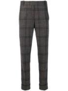 Kiltie Check Print Trousers - Brown