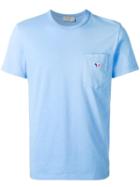 Maison Kitsuné Chest Pocket T-shirt, Size: Large, Blue, Cotton