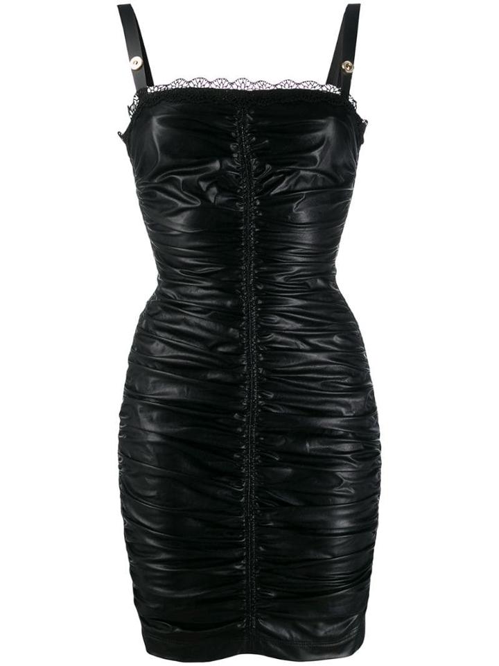 Versace Jeans Couture Gathered Mini Dress - Black