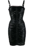 Versace Jeans Couture Gathered Mini Dress - Black