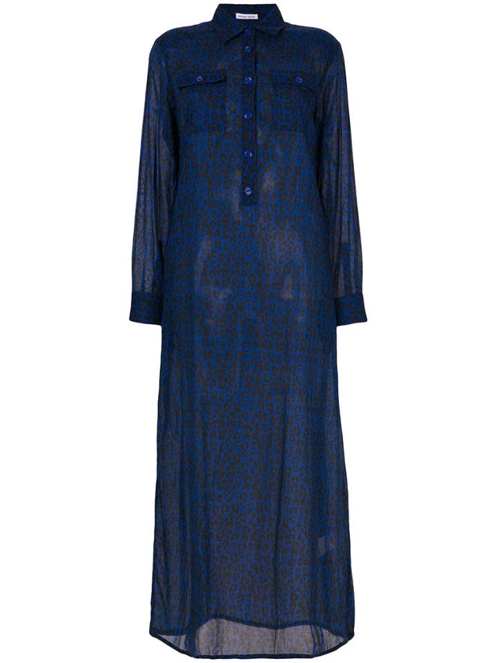 Tomas Maier Leopard Palm Dress - Blue