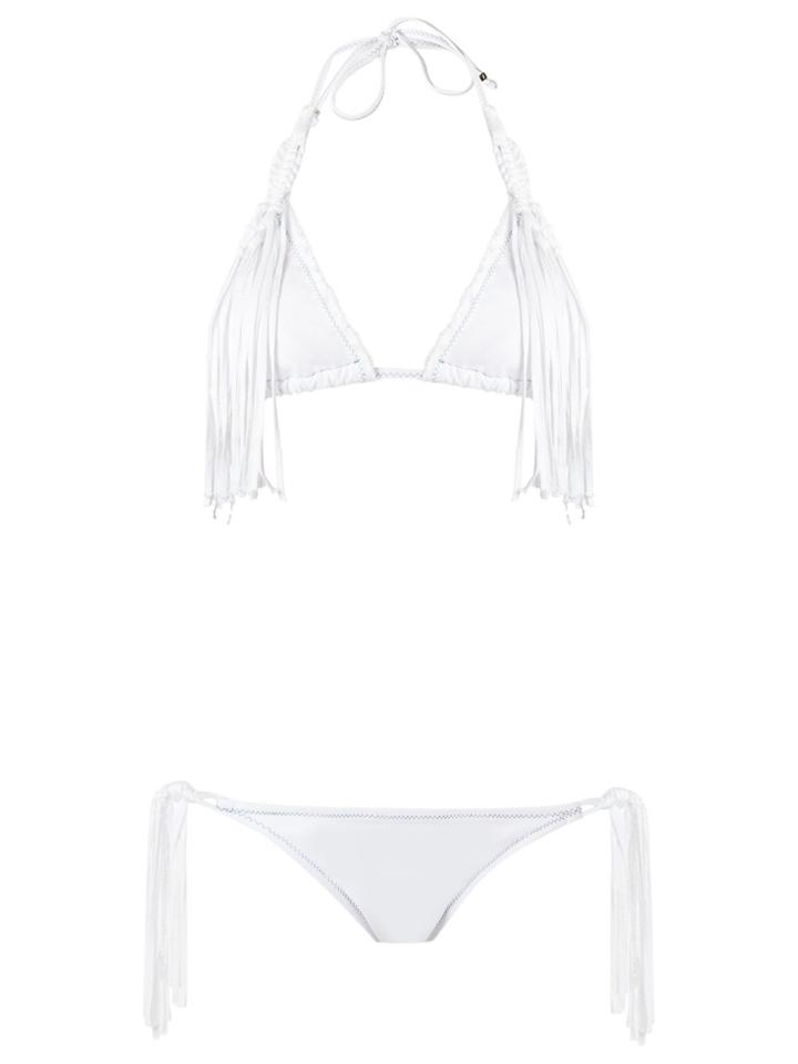 Amir Slama Fringed Bikini Set - White