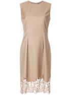 Givenchy Lace Embroidered Fitted Dress - Brown