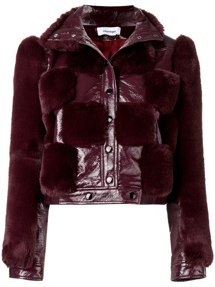 Courrèges Houndstooth Cropped Jacket - Red