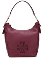 Tory Burch Logo Print Shoulder Bag, Women's, Pink/purple, Leather