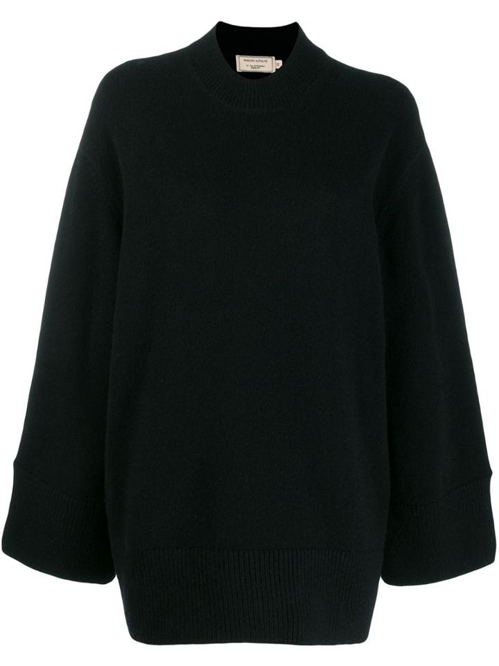 Maison Kitsuné Oversized Zipped-sides Jumper - Black