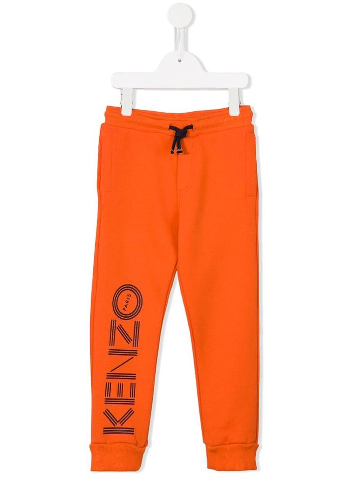 Kenzo Kids Logo Print Jogging Bottoms, Toddler Boy's, Size: 4 Yrs, Yellow/orange