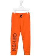 Kenzo Kids Logo Print Jogging Bottoms, Toddler Boy's, Size: 4 Yrs, Yellow/orange