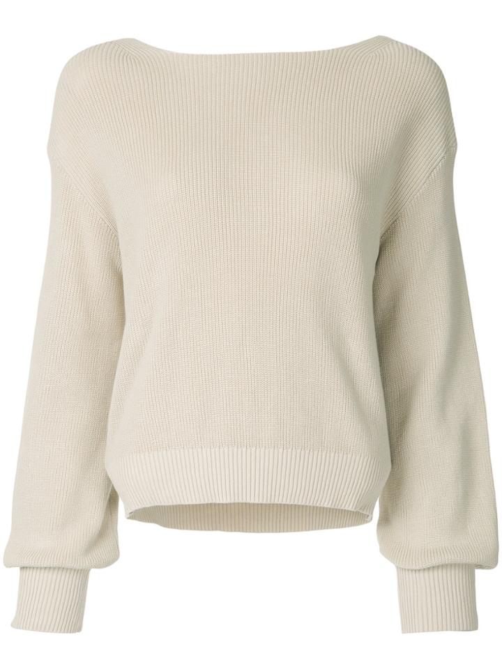 Aula Deep V-back Jumper - Nude & Neutrals