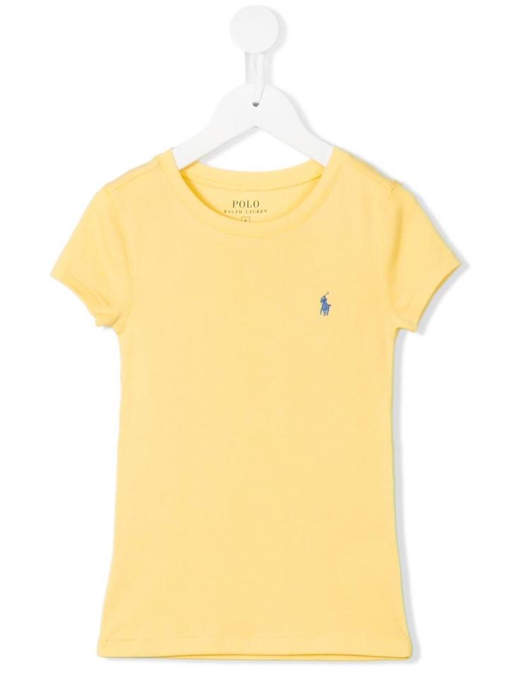Ralph Lauren Kids Logo T-shirt, Girl's, Size: 7 Yrs, Yellow/orange