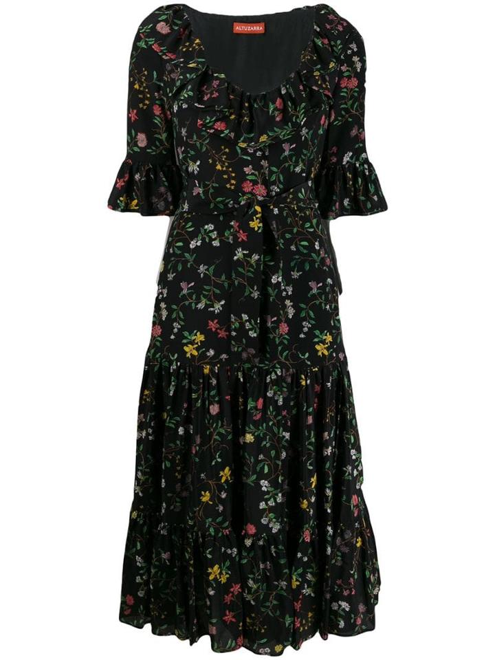 Altuzarra Floral Print Maxi Dress - Black