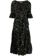 Altuzarra Floral Print Maxi Dress - Black