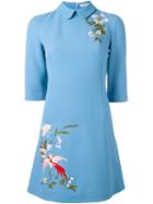 Vivetta Floral Embroidered Dress, Women's, Size: 36, Blue, Polyamide/polyester/acetate/virgin Wool