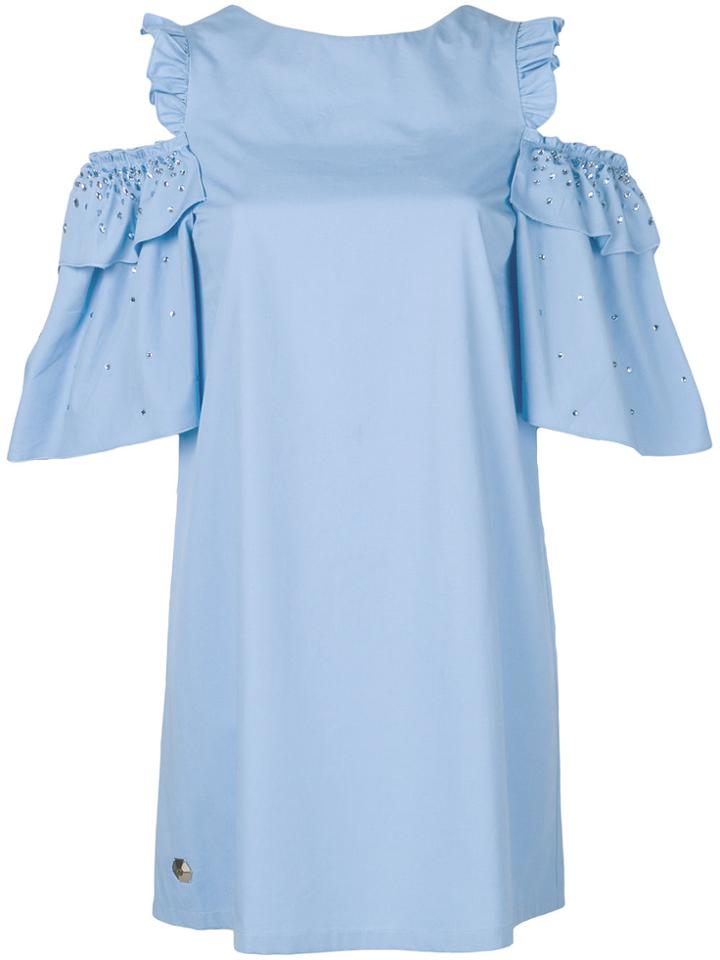 Philipp Plein You Know I Got It Ruffle Dress - Blue