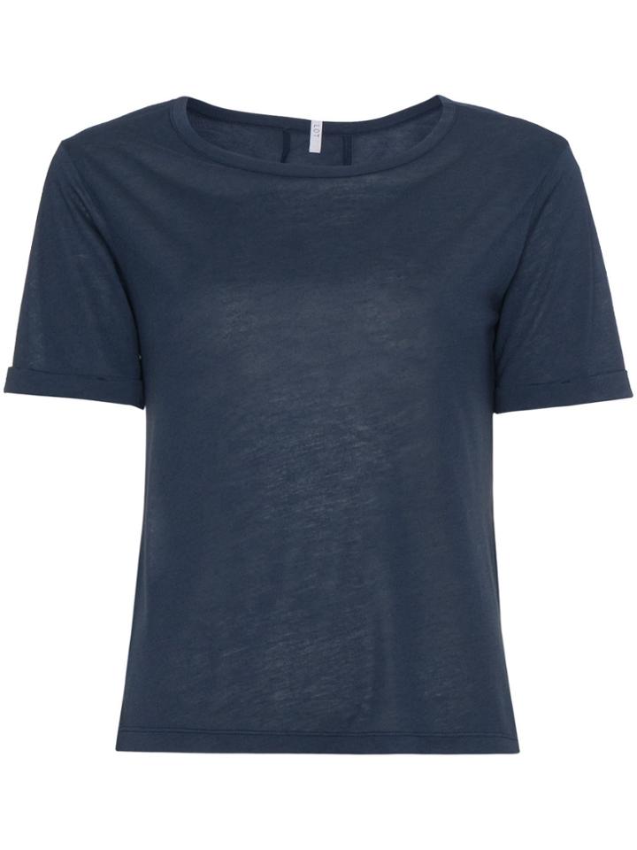 Lot78 Cashmere Side Slit T-shirt - Blue