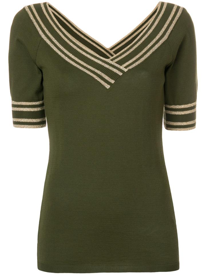 Charlott V-neck Jumper - Green