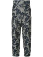 Stella Mccartney Floral Print High-waisted Trousers - Grey