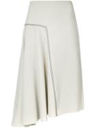 Bassike Asymmetric Skirt, Women's, Size: 8, Grey, Cotton/elastodiene/nylon