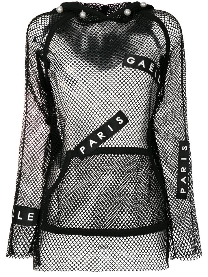 Gaelle Bonheur Mesh Hoodie - Black