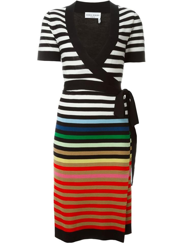 Sonia Rykiel Striped Wrap Dress