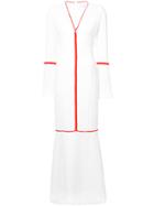 Galvan Contrast Trim Maxi Dress - White