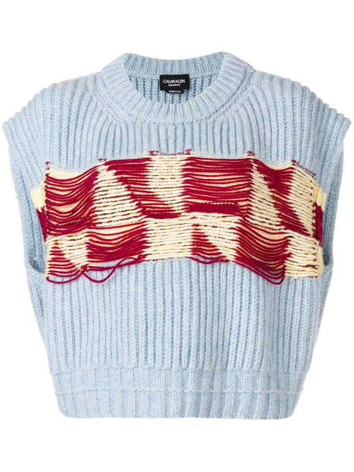 Calvin Klein 205w39nyc Cropped Knit Jumper - Blue