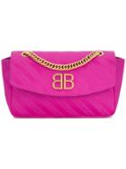 Balenciaga Small Bb Round Crossbody Bag - Pink & Purple