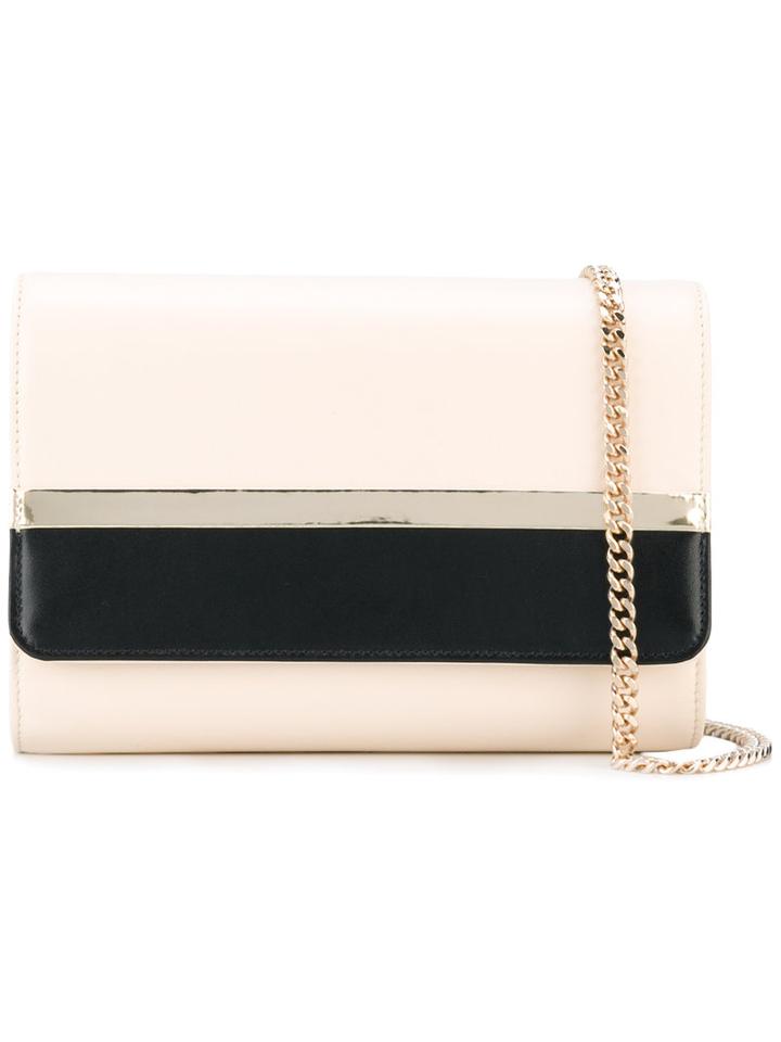 Lanvin - Chain Detail Shoulder Bag - Women - Cotton/calf Leather/lamb Skin - One Size, Nude/neutrals, Cotton/calf Leather/lamb Skin